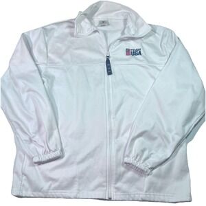 United States Olympic Committee Team USA Full‎ Zip Up White Jacket Size L